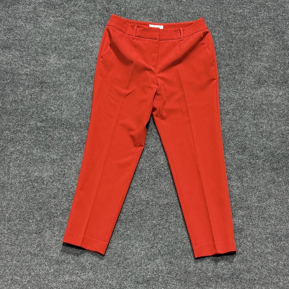 Milly Pants Womens 8 Red Nicola Cady Straight Leg Ankle Crepe Stretch NWT